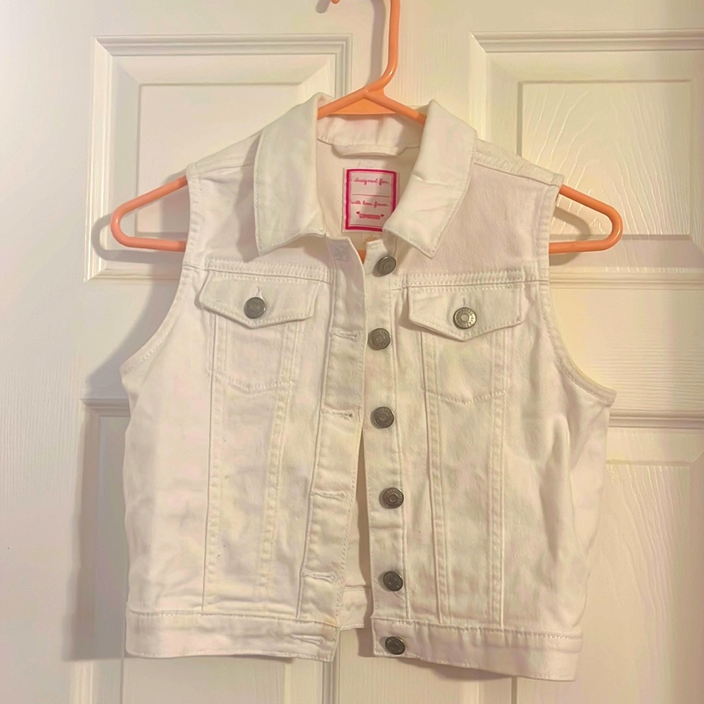 Gymboree white denim girls vest